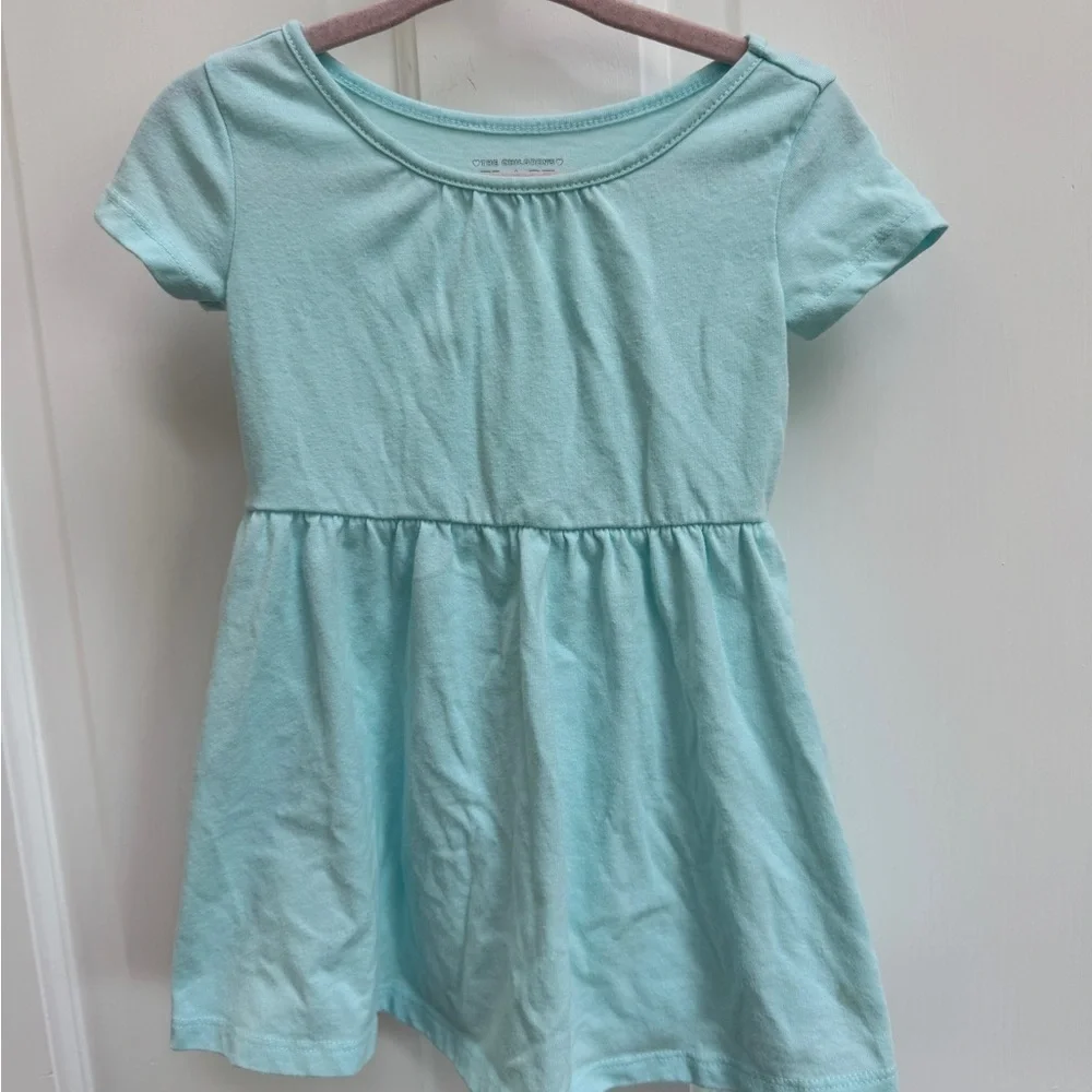 Children's Place 12-18M Girls Blue Casual Sundress w Short Sleeves & Crew Neck